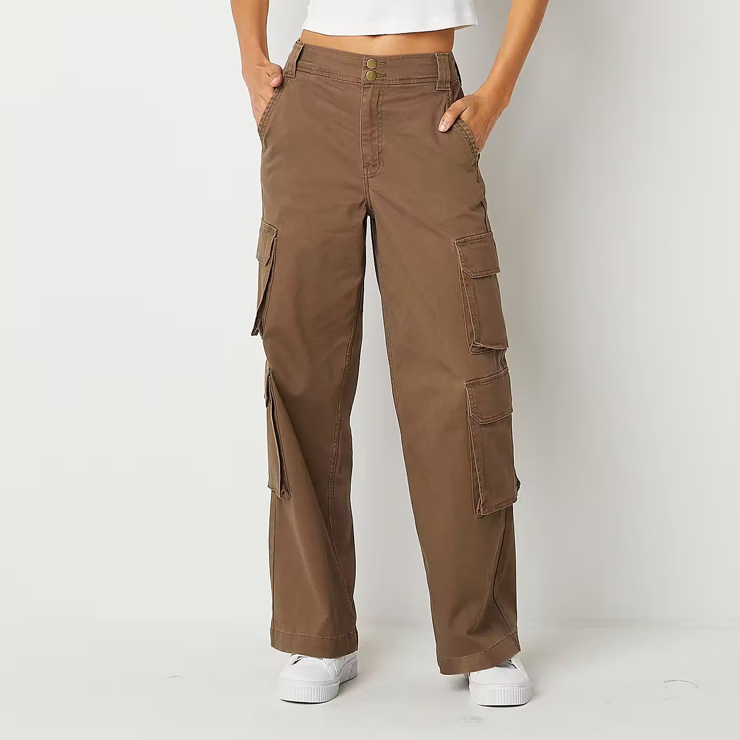 Arizona Womens High Rise Straight Cargo Pant-Juniors | JCPenney