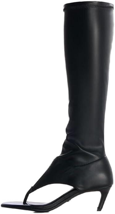 sexytag Women's Thong Sandals Open Toe Knee High Kitten Heels Sandal Boots | Amazon (US)