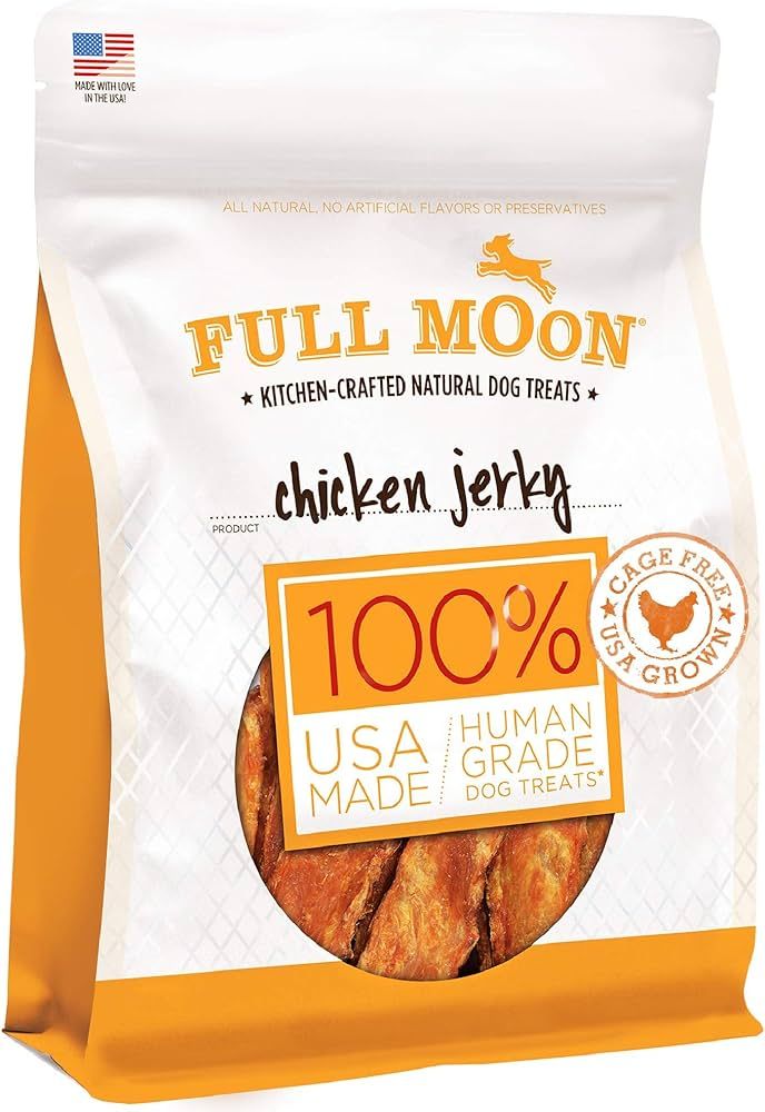Full Moon Chicken Jerky Healthy All Natural Dog Treats Human Grade Made in USA Grain Free 12 oz | Amazon (US)