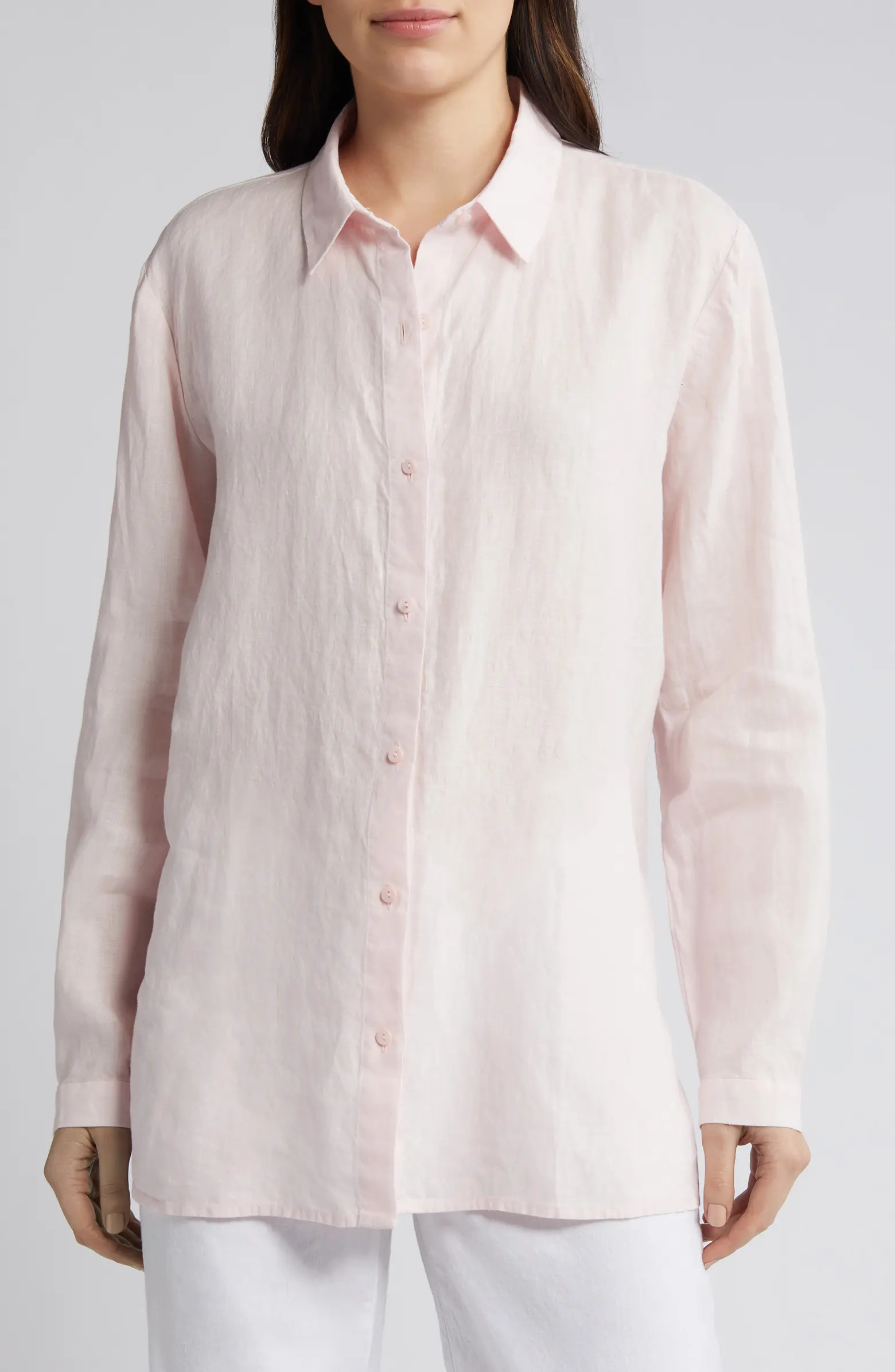 Classic Long Sleeve Organic Linen Button-Up Shirt | Nordstrom