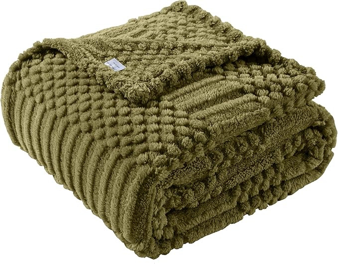 50x70 Inch Green Throw Blanket - Soft & Fluffy Fleece, Cute & Aesthetic, Perfect for Sofa, Couch,... | Amazon (US)