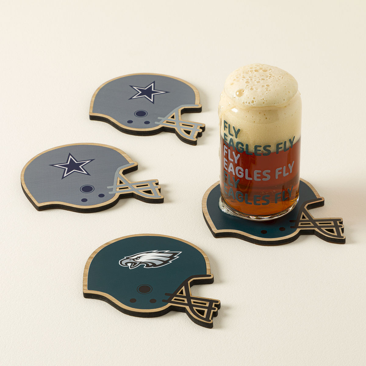 NFL Game Day Helmet Coaster Set | UncommonGoods
