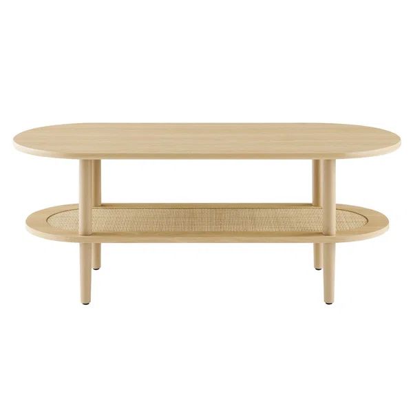 Torus Oval Coffee Table with Rattan Shelf by Modway | Wayfair North America