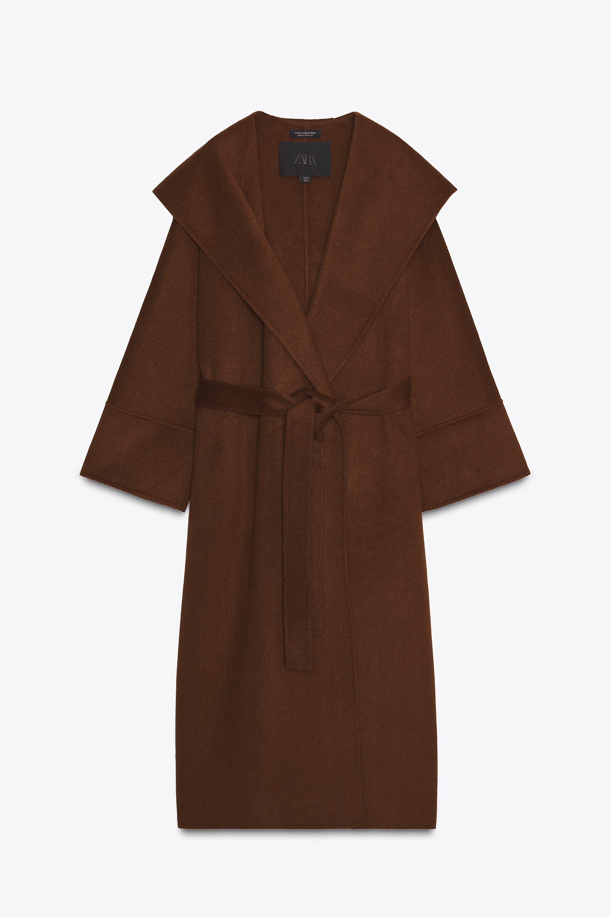 ZW COLLECTION LIMITED EDITION LONG BELTED WOOL COAT | Zara US