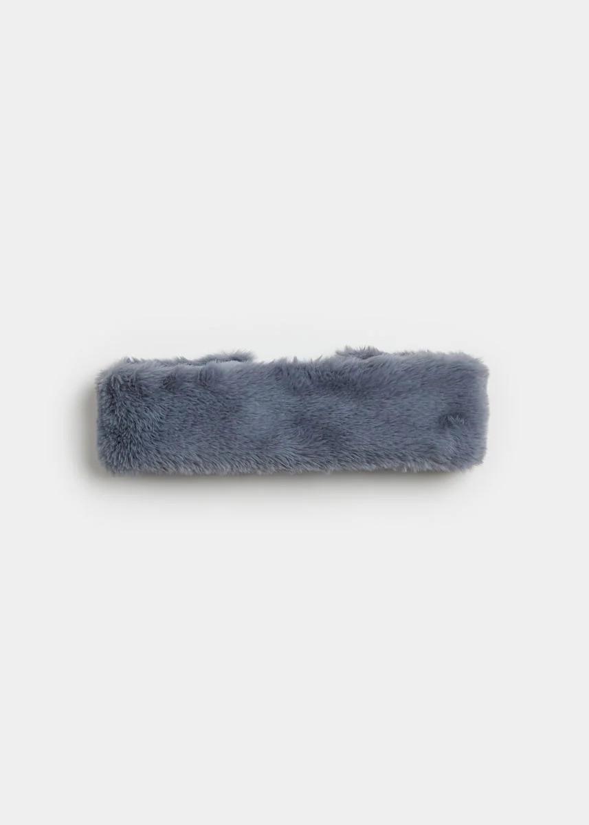 Mad Hatter Faux-Fur Headband - Steel Blue | Alice & Wonder