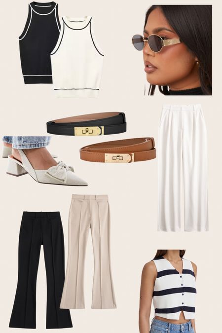 Your top purchases for the month of April! 
• Mango contrast pipping black & white tops 
• Celine dupe sunglasses 
• Hermes Amazon belt dupe
• ASOS heels
• Abercrombie bbl trousers 
• Abercrombie tailored white trousers 
• 4th & Reckless Stripe Knit Waistcoat 

#LTKfindsunder50 #LTKeurope #LTKshoecrush