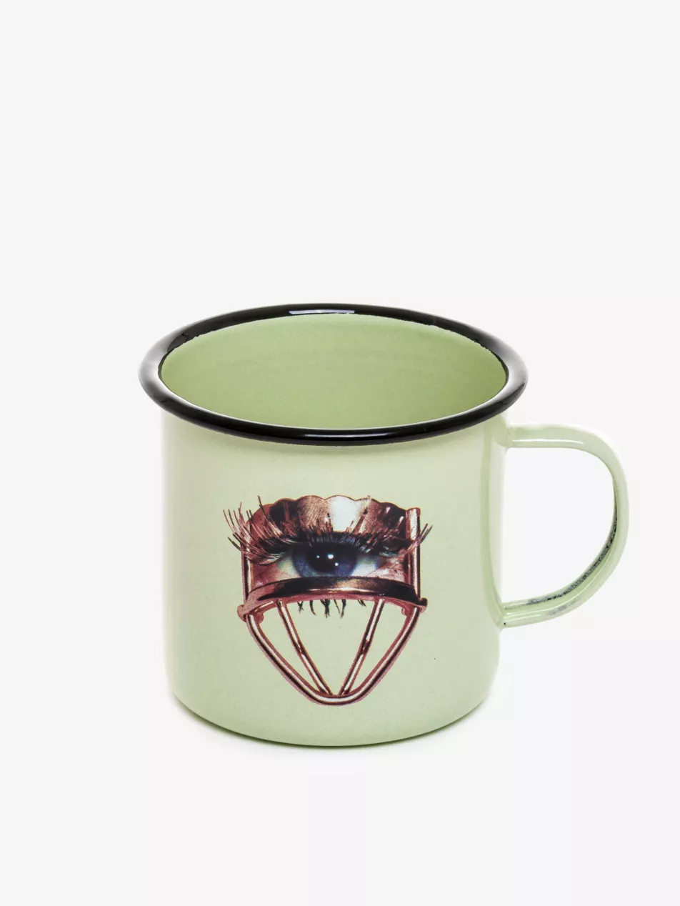 Seletti wears Toiletpaper eye-print enamel mug 9cm | Selfridges