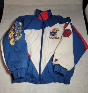 RARE Vintage Kansas Jayhawks KU Jacket Coat V Pro Player Puffer Coat Size M  | eBay | eBay AU