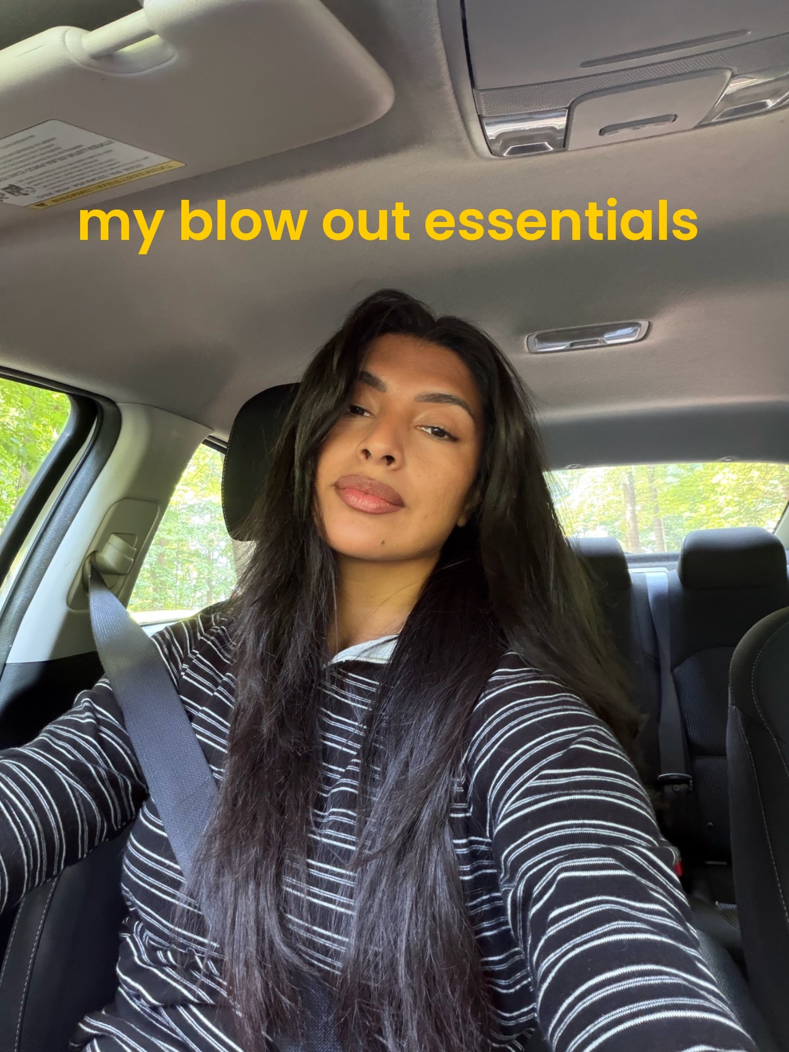 how my blow outs go ⭐️ (my blow out is the products + revlon brush. this look was that routine + straightening it after!)