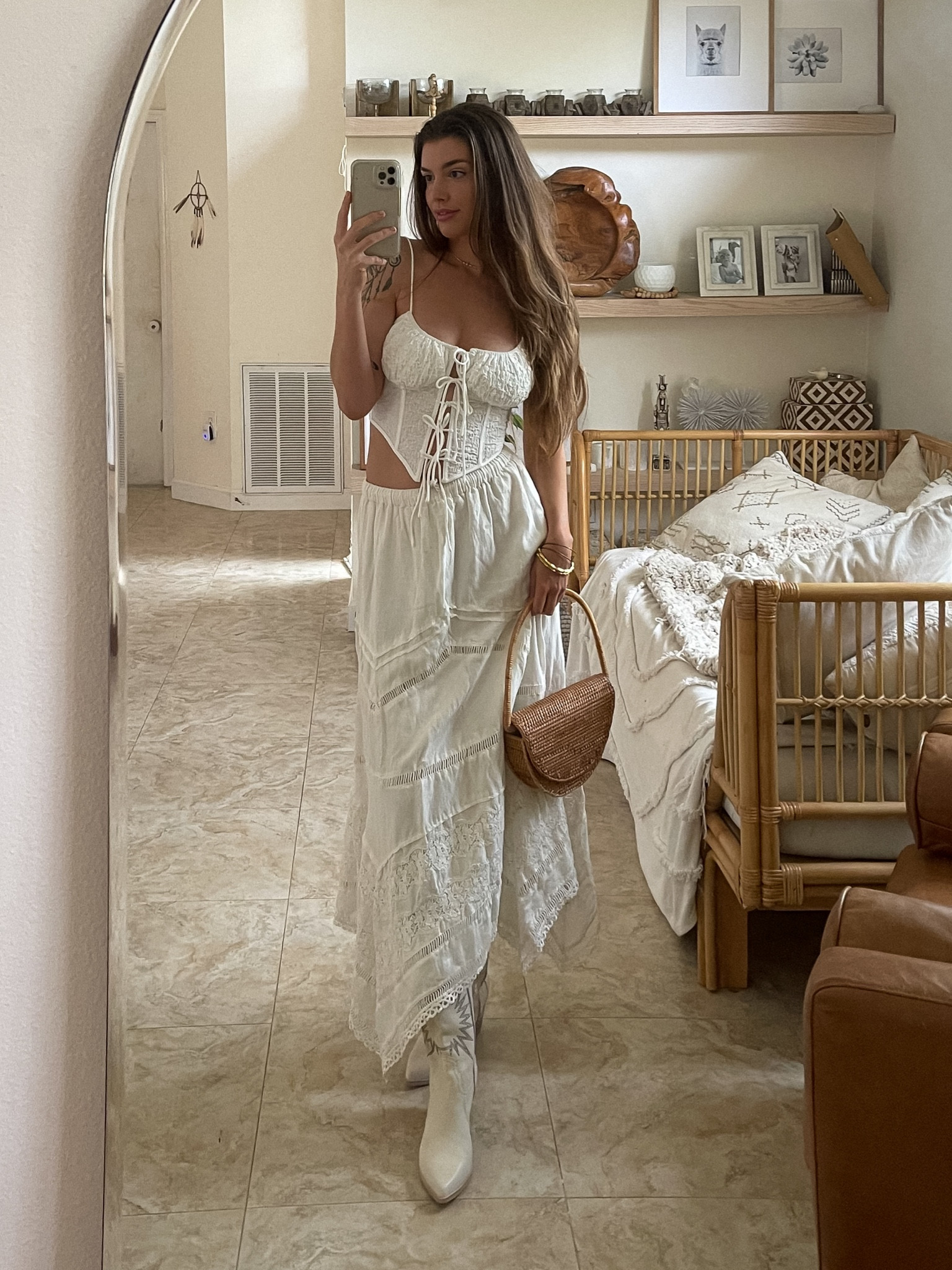 White romantic maxi skirt outfit 🕊️🤍

#LTKstyletip #LTKunder100 #LTKshoecrush