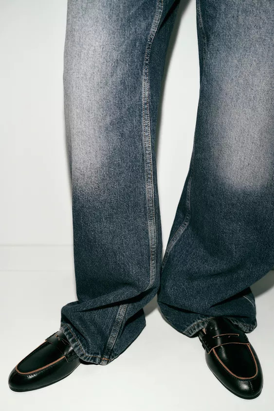 LEATHER SLINGBACK LOAFERS | Zara US