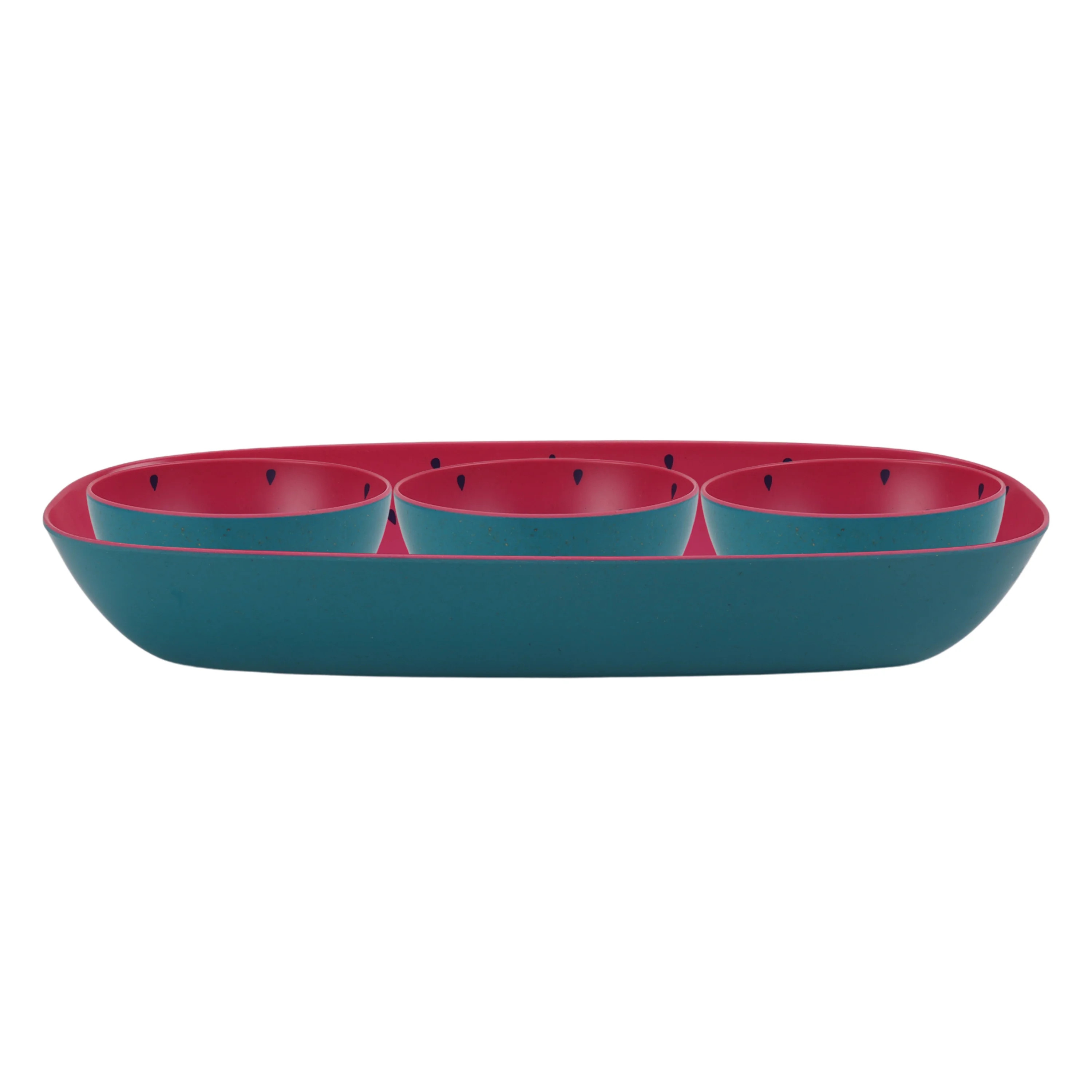 Mainstays Eco-Friendly Bamboo Melamine Condiment Serveware Bowl Set, Watermelon | Walmart (US)