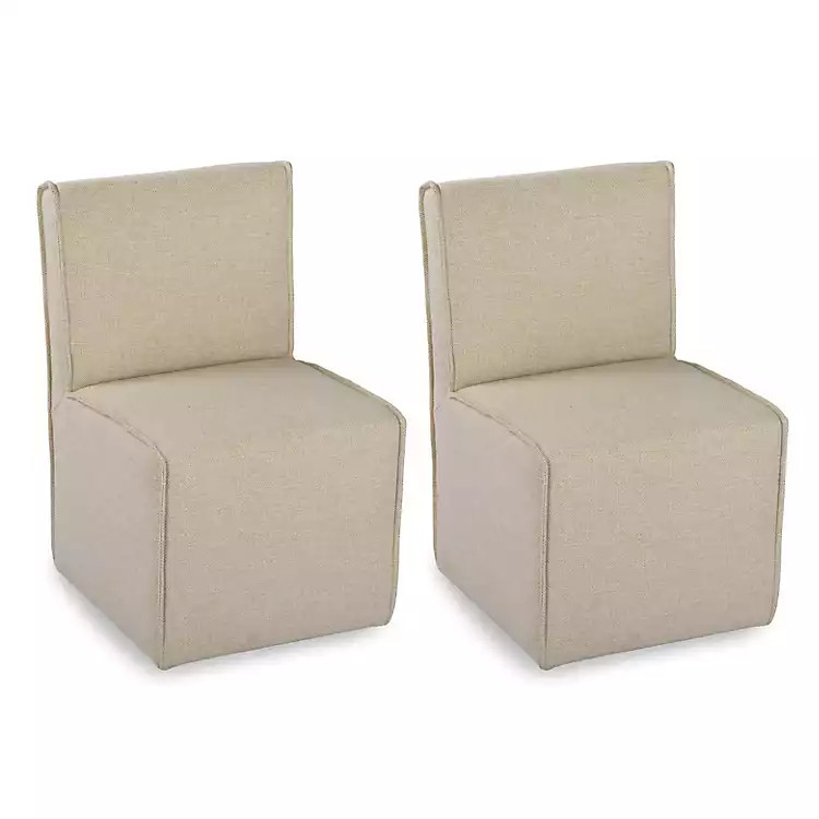 Kaelyn Cream Upholstered Dining Chairs, Set of 2 | Kirklands
