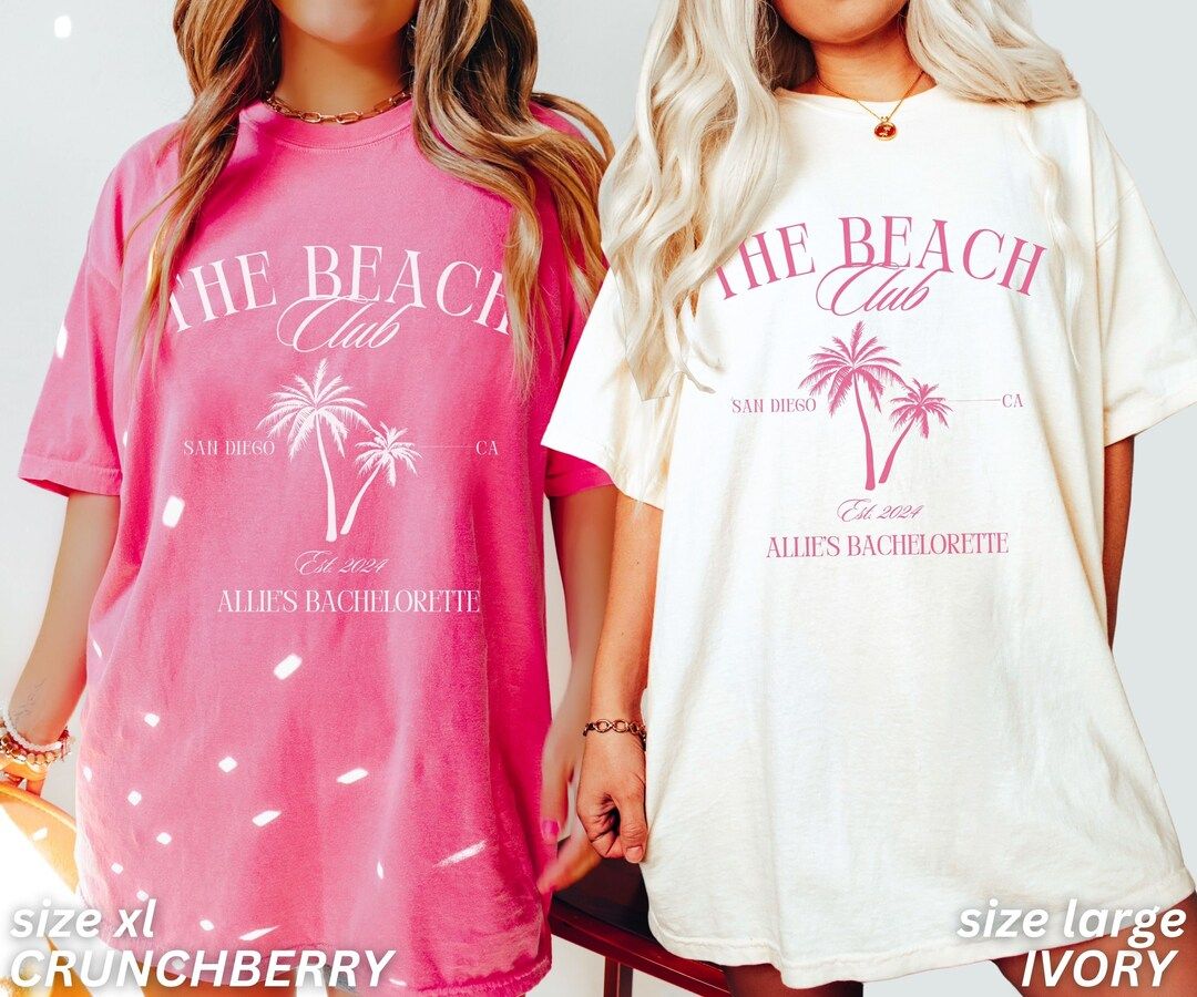 Bachelorette Party Shirts, the Beach Club Bachelorette Shirts, Custom Beach Bachelorette Shirts, ... | Etsy (US)