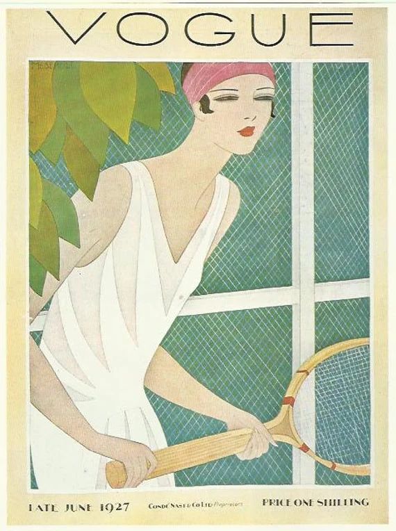 Vogue magazine cover 1927 by Harriet Meserole Lady Tennis Player Art Deco original reprint 1984 | Etsy (US)