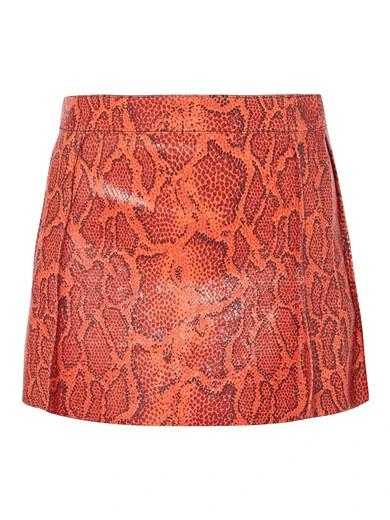 Chloé - Snake-effect Leather Mini Skirt - Red | NET-A-PORTER (UK & EU)