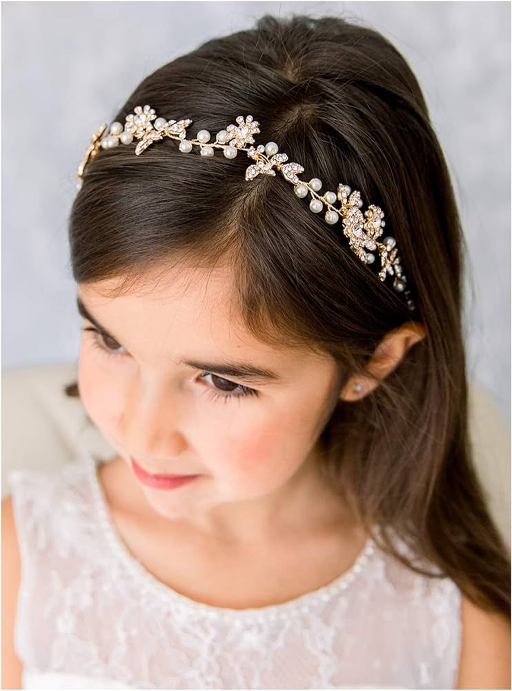 SWEETV Flower Girl Headpiece for Wedding Hair Accessories Little Girls Toddler Kids Handmade Flow... | Amazon (US)