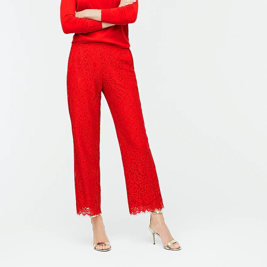 High-rise pull-on Peyton wide-leg pant in lace | J.Crew US