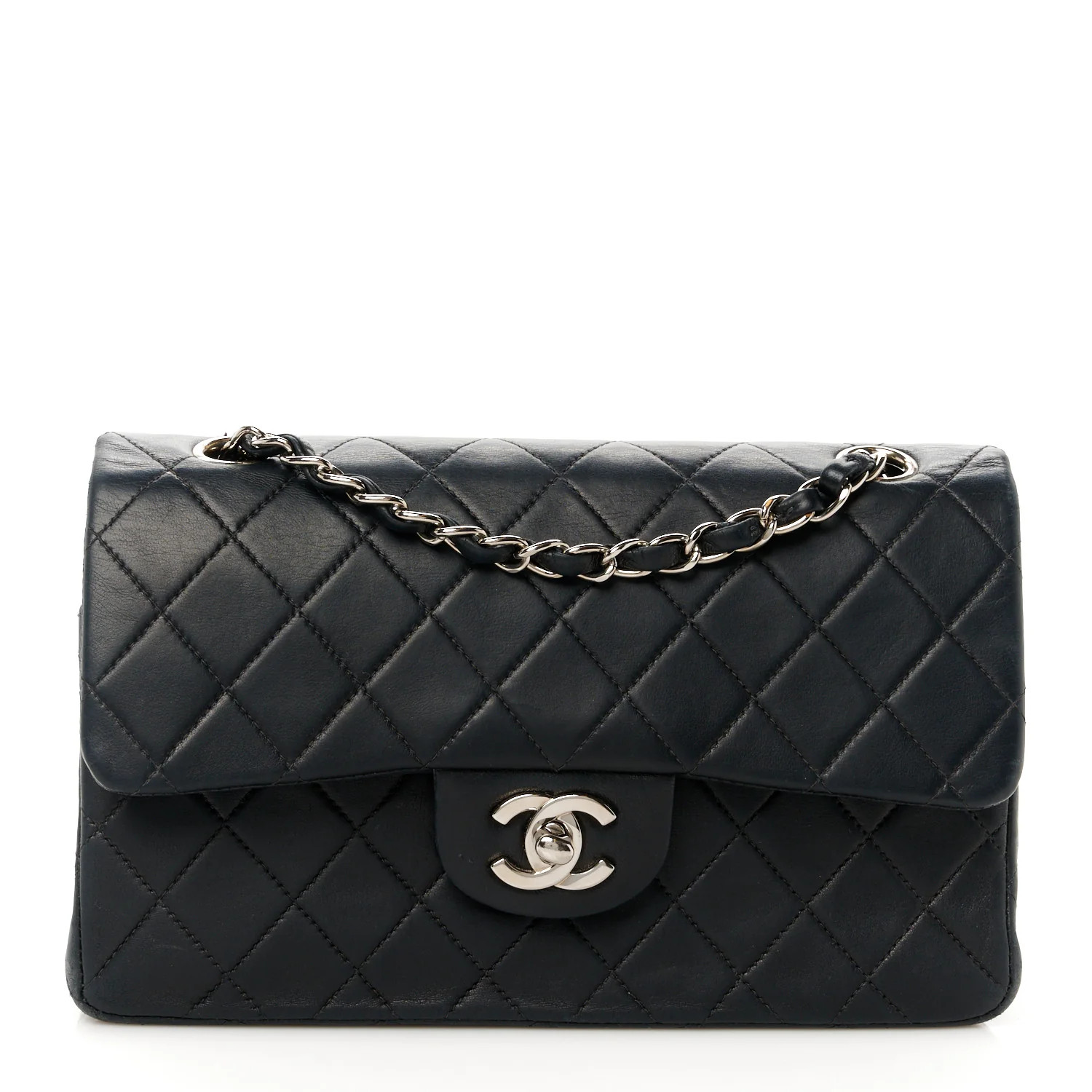 Chanel Lambskin Quilted Small Double Flap Black 1635848 | FASHIONPHILE (US)