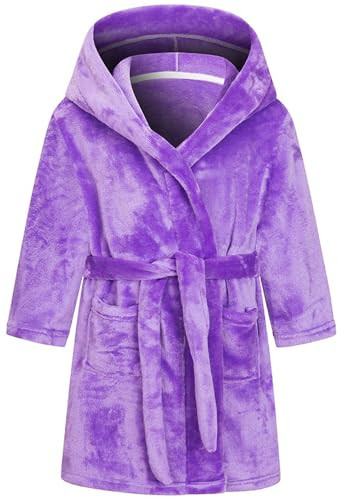 CJMJXPH Toddler Robes for Girls Toddler Bathrobe with Hood Purple 2-3T | Amazon (US)