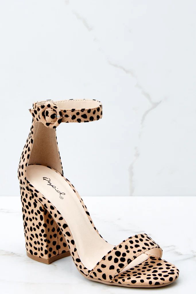 Can't Stop Won't Stop Cheetah Print Ankle Strap Heels | Red Dress 