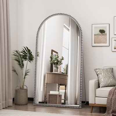 Spassway 66"H Ornate Arch Beaded Full Length Mirror with Bracket for Living Room Dining Room Freestanding Dresser Mirror with Metal Frame for Bedroom | Target