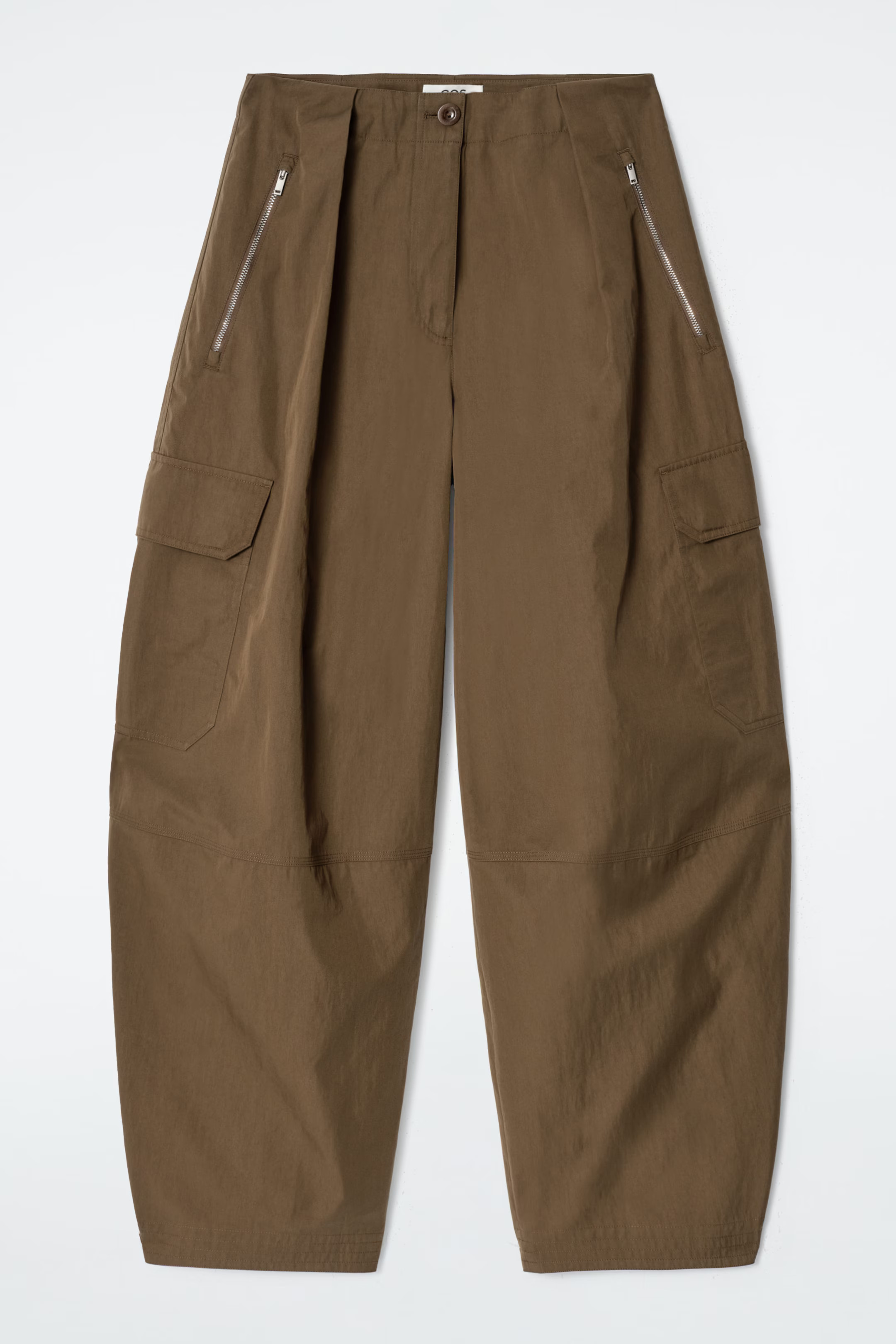 UTILITY BARREL-LEG TROUSERS - BROWN | COS | COS UK