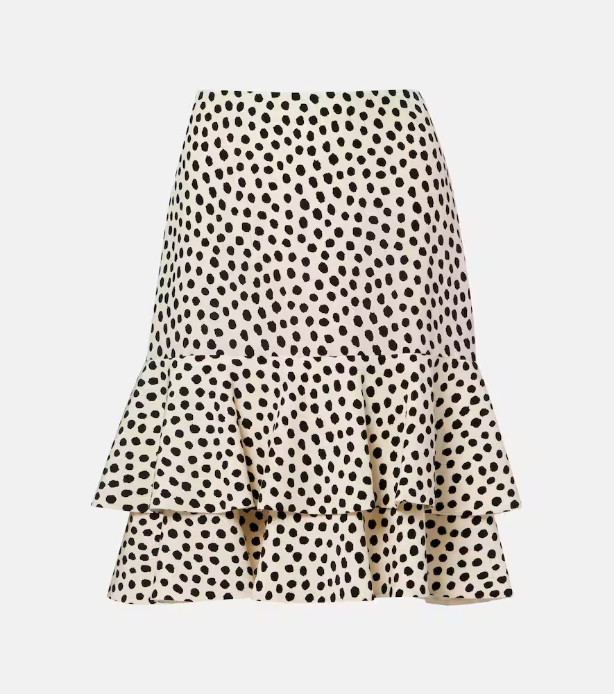 Chloe Polka-dot tiered silk miniskirt | Mytheresa (UK)
