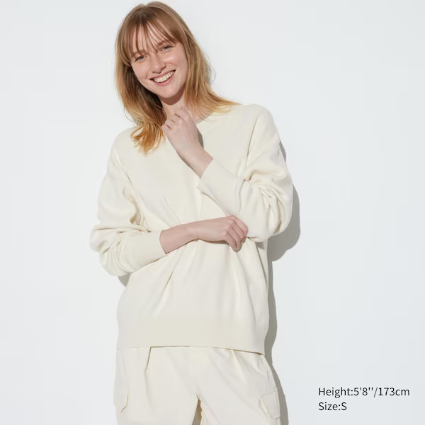Smooth Cotton Relaxed Crew Neck Sweater | UNIQLO (US)
