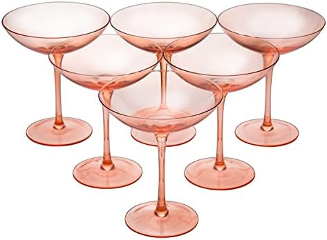 Colored Vintage Glass Coupes 12oz by The Wine Savant - Colorful Cocktail, Martini & Champagne Glasse | Amazon (US)