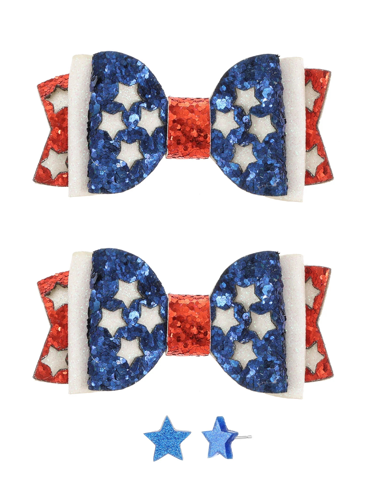 Way to Celebrate Americana Patriotic Earring and Hair Bow Set - Walmart.com | Walmart (US)