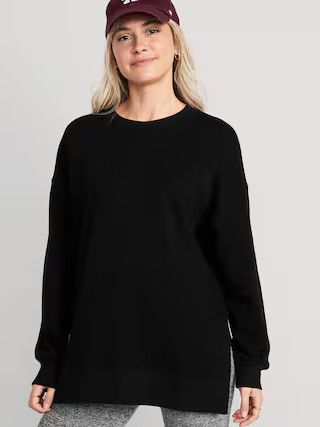 Oversized Boyfriend Garment-Dyed Tunic Sweatshirt for Women | Old Navy (US)