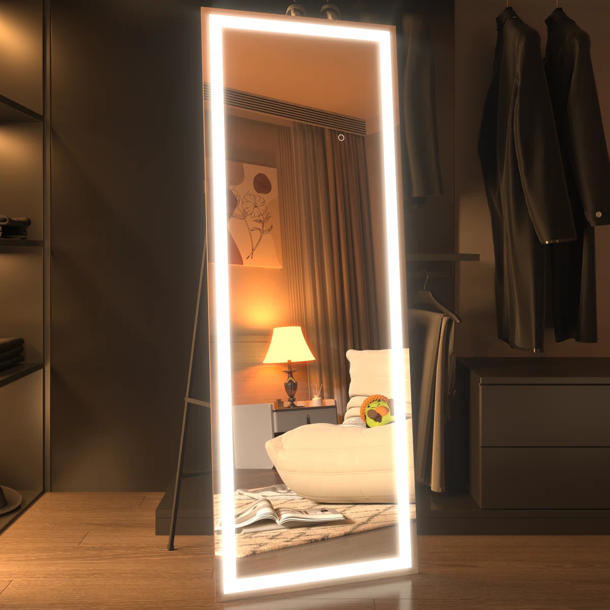 Dimmable LED Full Length Mirror with Lights | Wayfair North America