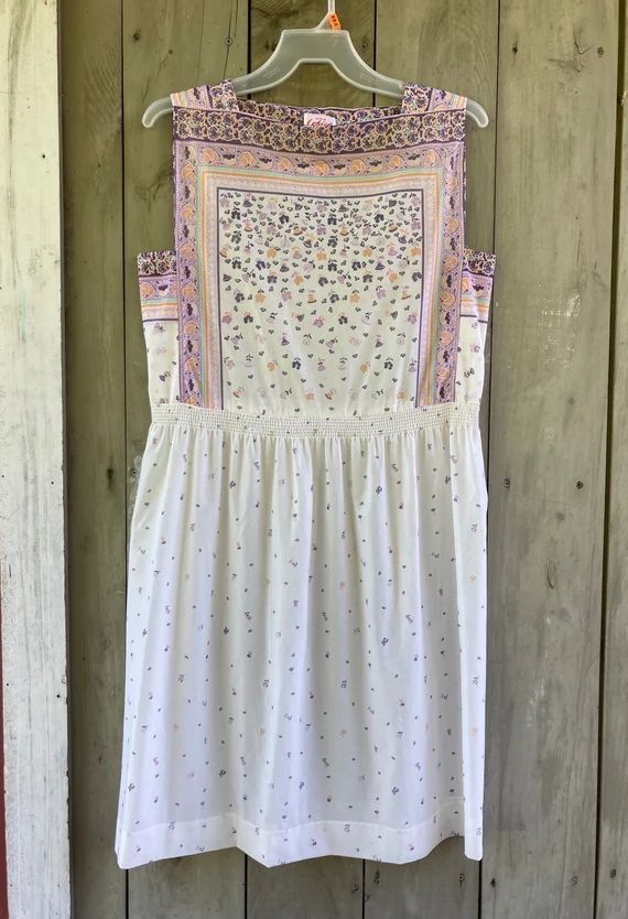Vintage dress | 1960s border print dress, Lehigh dress, vintage sundress, vintage sleeveless dres... | Etsy (US)