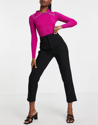 Stradivarius slim tailored pants in black | ASOS (Global)