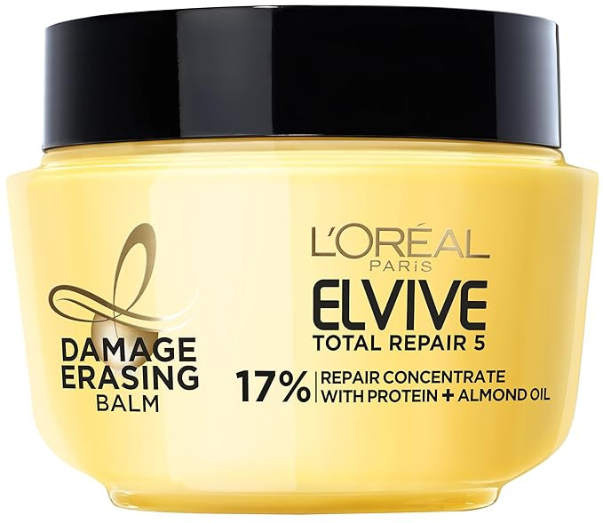 L'Oreal Paris Elvive Total Repair 5 Damage-Erasing Balm with Almond and Protein, 8.5 Ounce | Amazon (US)
