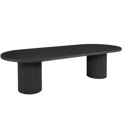 Orlina 123 Inch Oval Solid Wood Oak Dining Table with 2 Extension | Wayfair North America