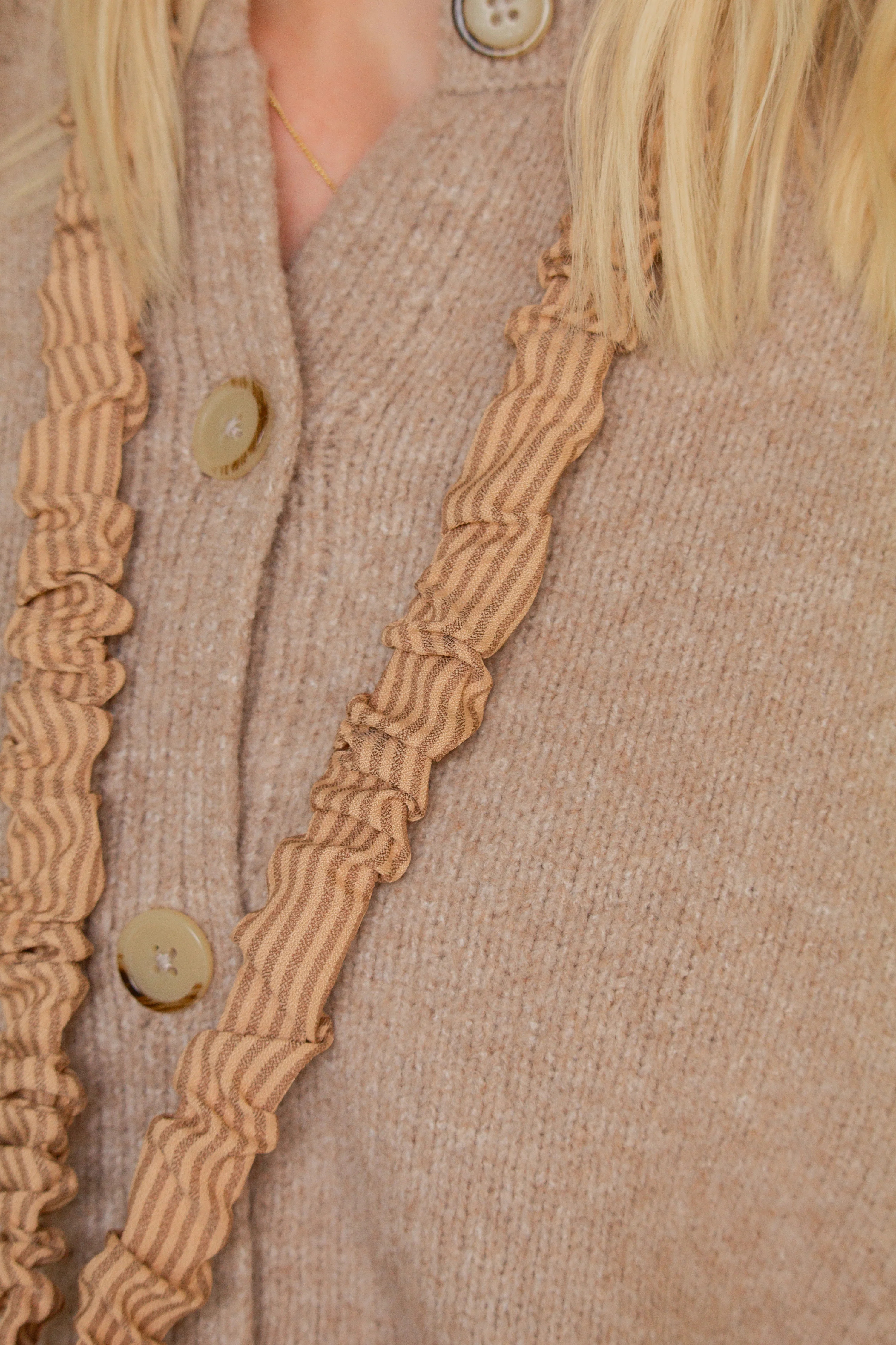 Coffee Striped Lanyard | Shop Andi