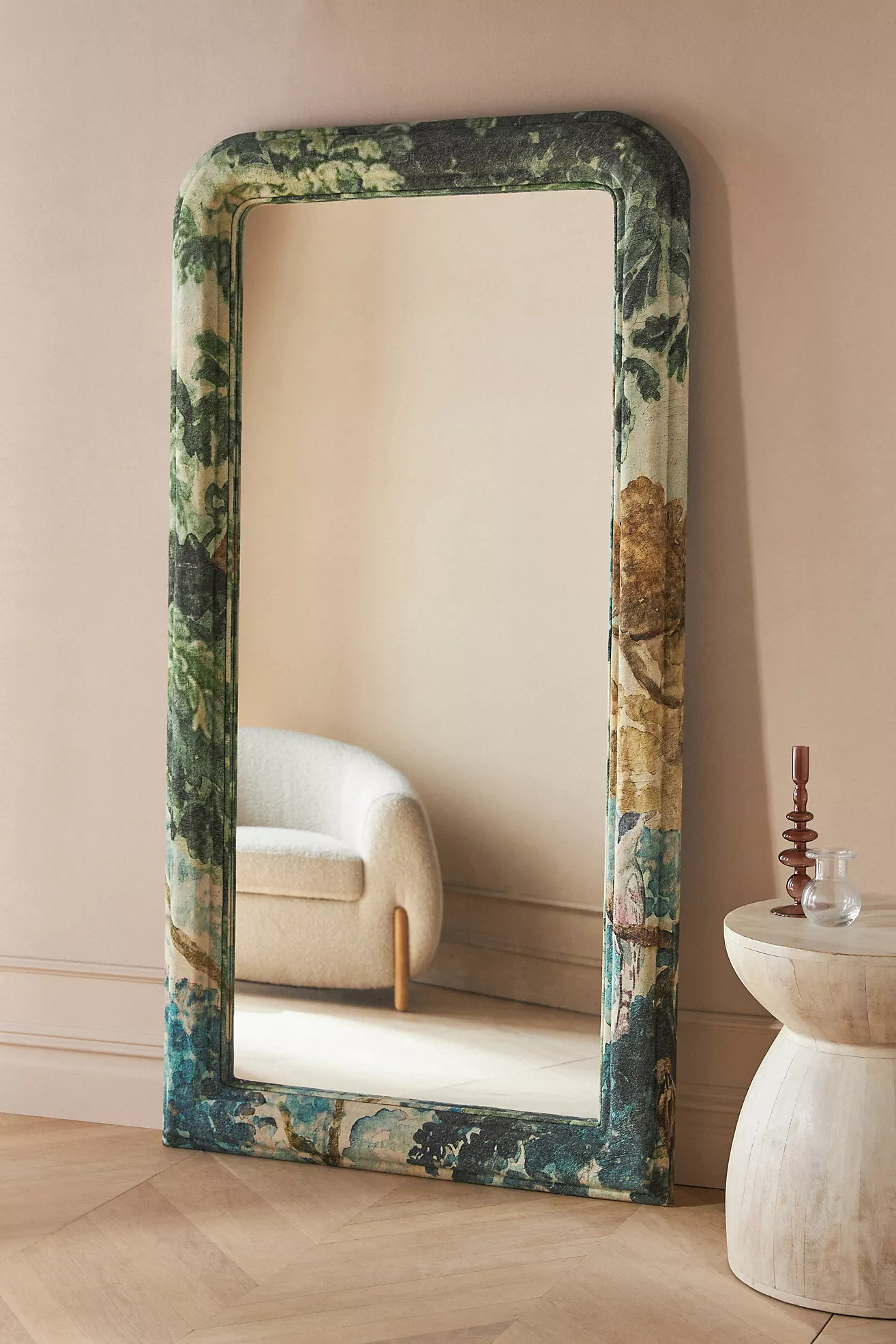 Judarn Upholstered Fabric Floor Mirror | Anthropologie (US)