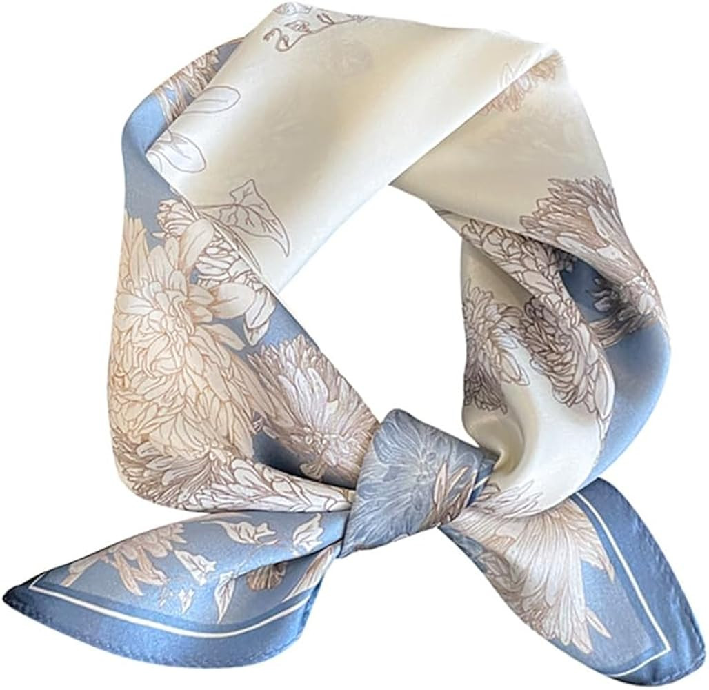 Mulberry Silk Scarfs Neck Scarf 21" Small Square Scarfs hair scarf bandana Neckerchief Headscarf ... | Amazon (US)