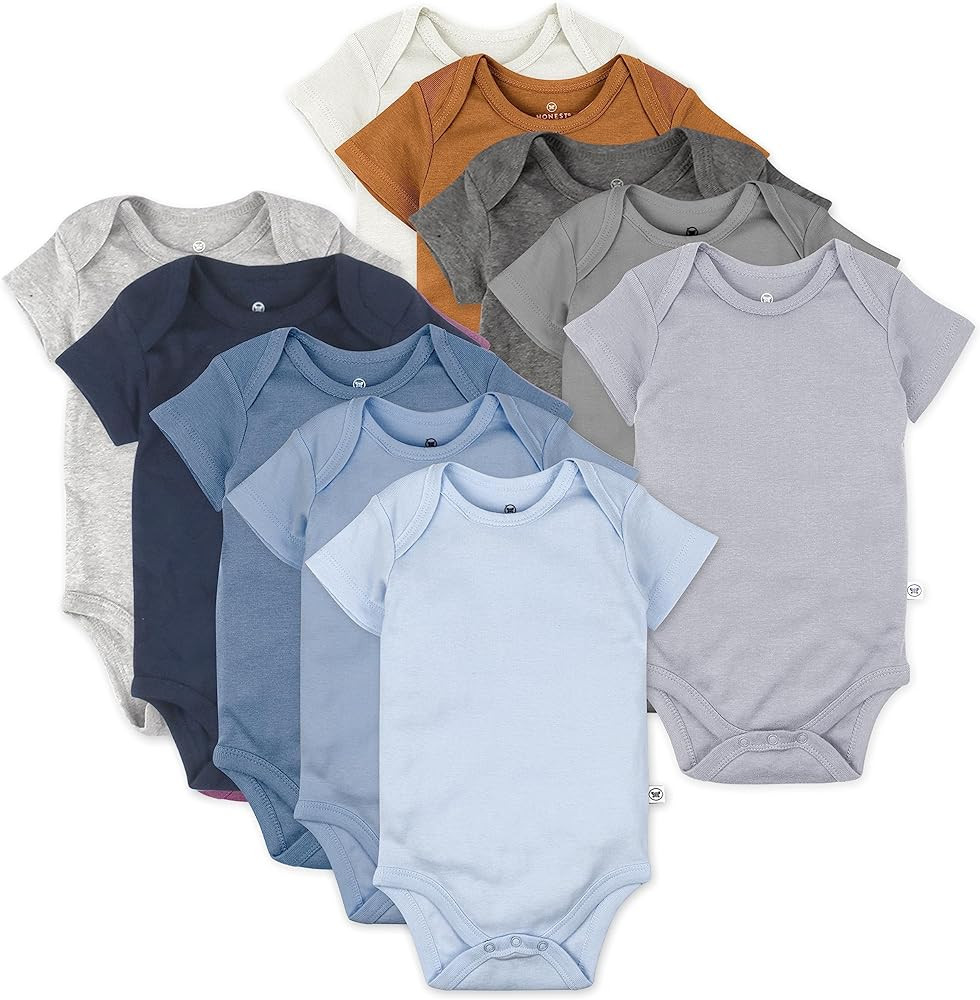 HonestBaby unisex-baby 10-pack Short Sleeve Bodysuits One-piece 100% Organic Cotton for Infant Ba... | Amazon (US)