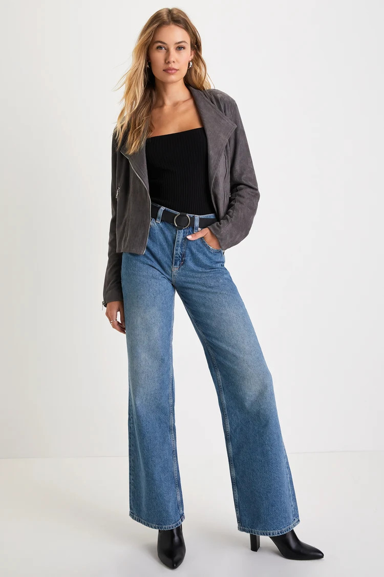 Tinsley Medium Wash Baggy High Rise Wide Leg Jeans | Lulus (US)