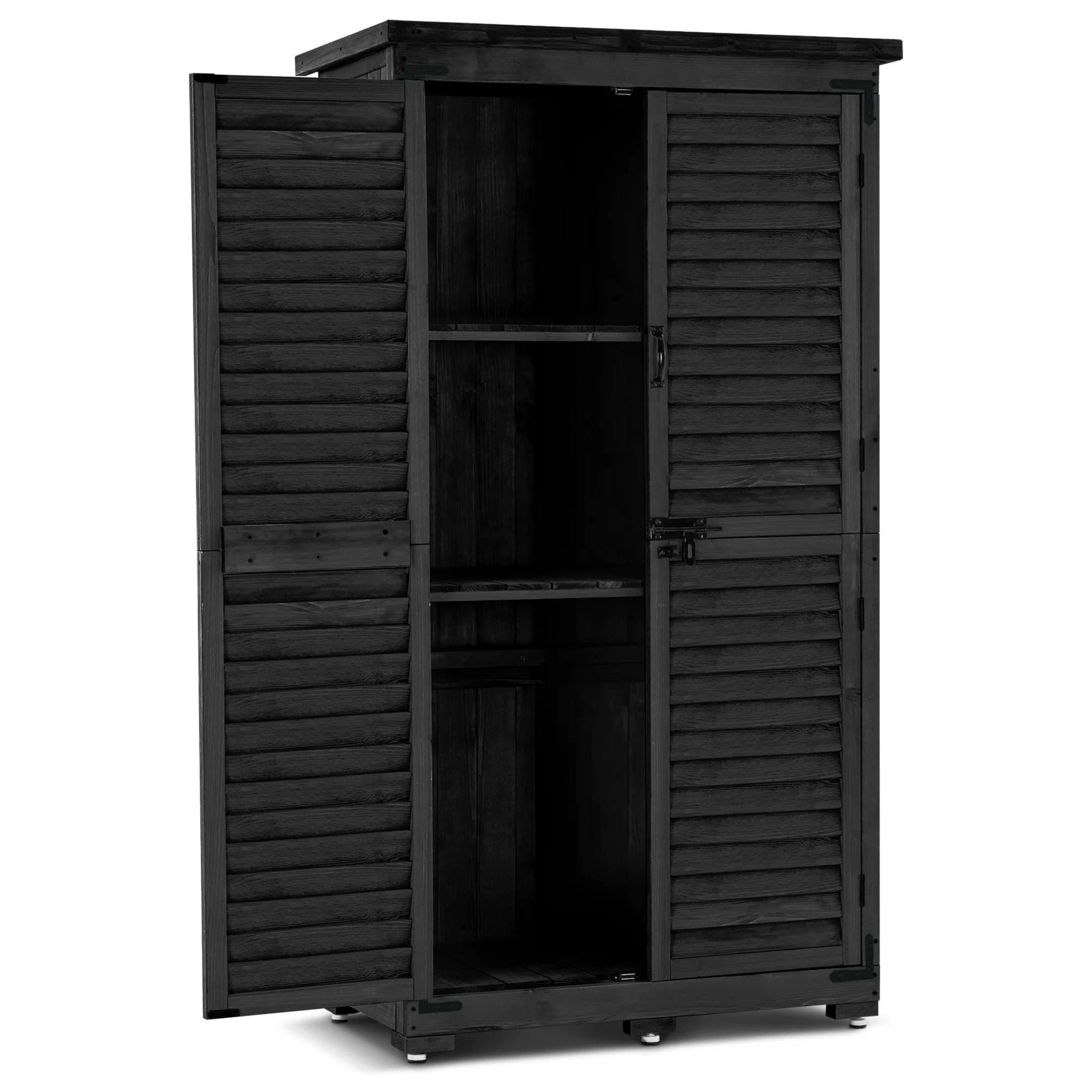 MCombo Garden 3 ft. W x 2 ft. D Outdoor Storage Tool Shed, Garden Storage Cabinet with Lockers & ... | Wayfair North America