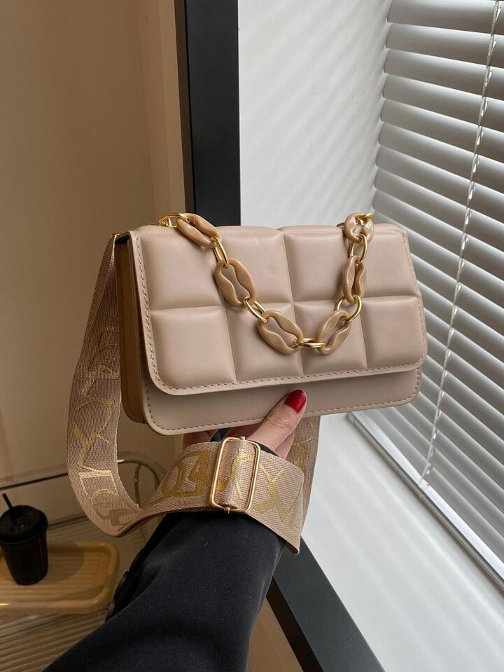 Mini Geometric Embossed Flap Square Bag Fashion Style | SHEIN
