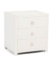 18x22 Quinn 3 Drawer Raffia Table | Marshalls