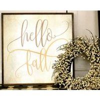 Fall Wood Sign, Hello Fall Sign, Fall Decor, Fall Mantle, autumn decor, fall decorations, Copper Tin Sign, Fall Sign, Rustic Fall Sign | Etsy (US)