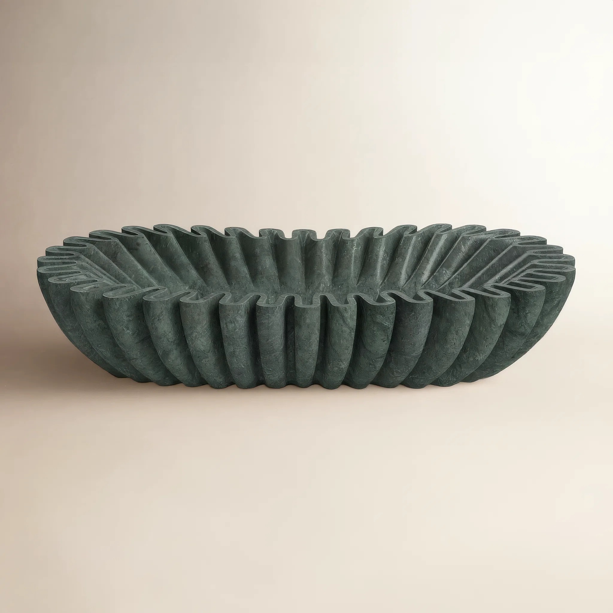 Vanderwall 16" Arkin Wavy Marble Bowl | Wayfair North America