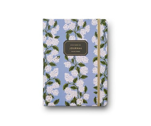 RIFLE PAPER CO. Journal with Pen | Hardcover Journal with Foil Accents, (144 Pages, Elastic Band Closure, Pocket for Extra Storage), Patterned in Floral Hydrangea | Amazon (US)