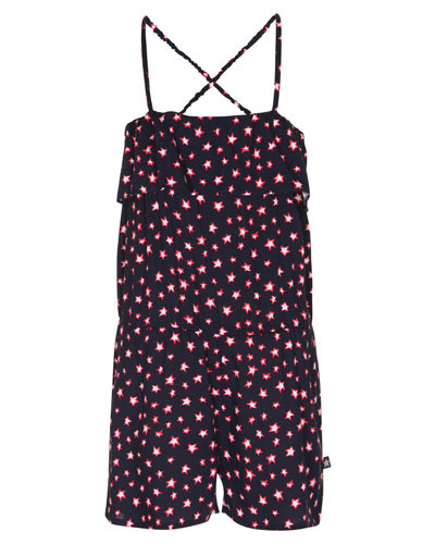 Angelina Stretch Jersey Star Romper, Blue, Size 3T-14 | Bergdorf Goodman