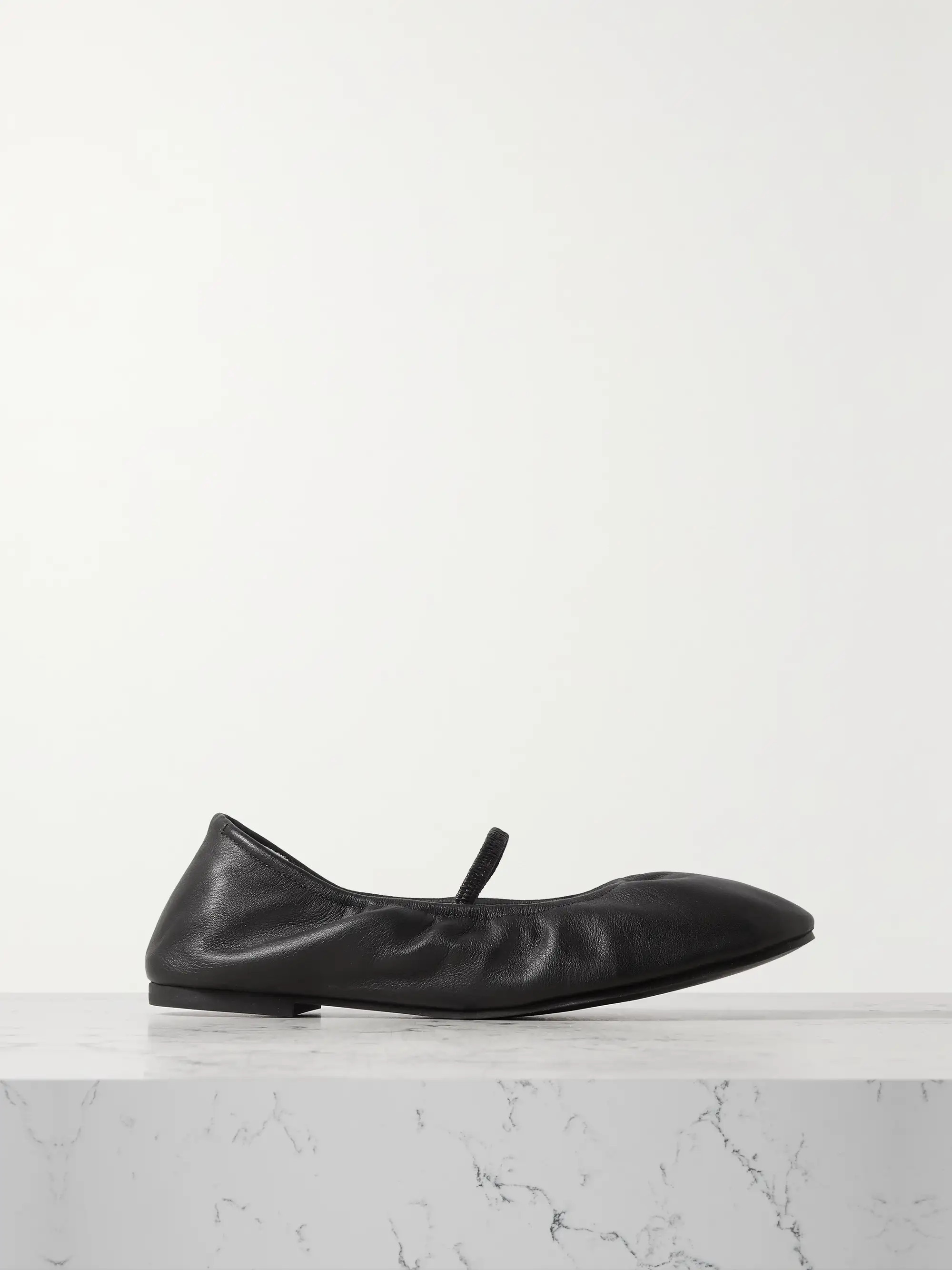 + NET SUSTAIN Buffy gathered leather ballet flats | NET-A-PORTER (UK & EU)